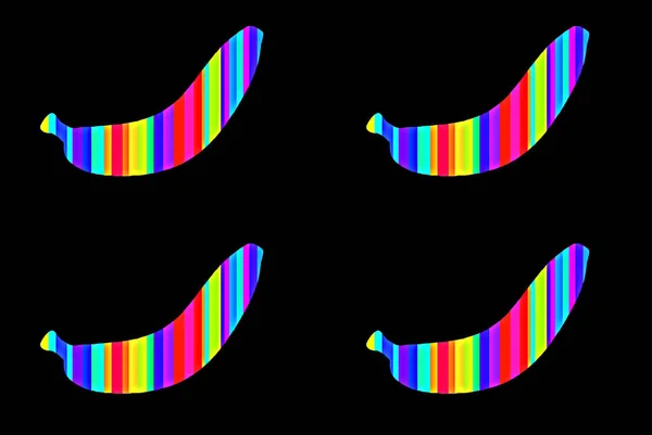 Иллюстрация Бананового Знака Иконка Поп Арта Цветовыми Пятнами — стоковое фото