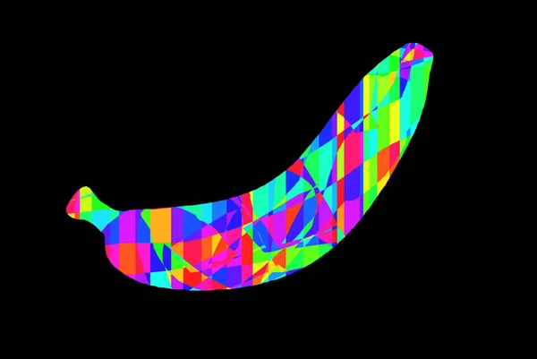 Иллюстрация Бананового Знака Иконка Поп Арта Цветовыми Пятнами — стоковое фото