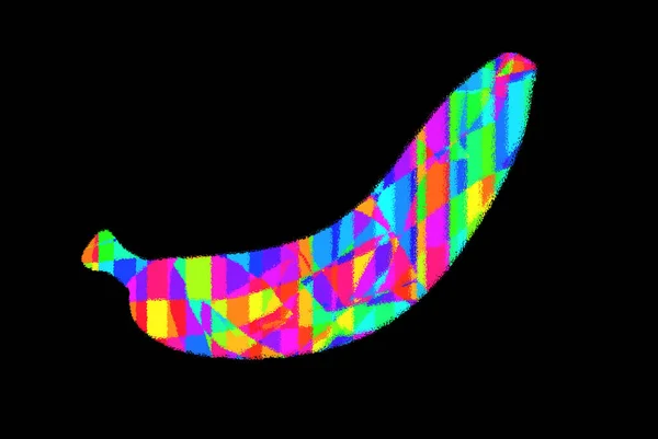 Bananenschild Illustration Pop Art Hintergrund Symbol Mit Farbflecken — Stockfoto