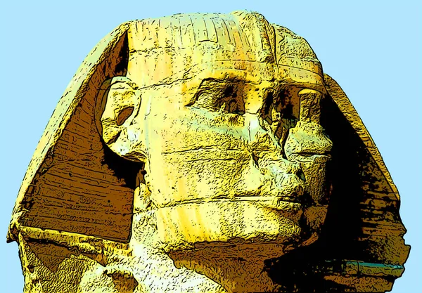 Cairo Egypt 2009 Egyptian Sphinx Cairo Egypt Sign Illustration Pop — стоковое фото