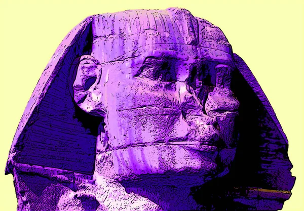 Cairo Egypt 2009 Egyptian Sphinx Cairo Egypt Sign Illustration Pop — Stockfoto