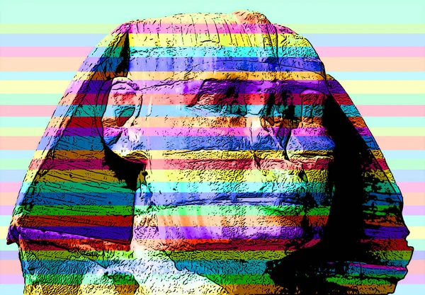 Cairo Egypt 2009 Egyptian Sphinx Cairo Egypt Sign Illustration Pop — Stockfoto