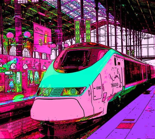 Paris Frankreich 2013 Internationaler Passagierzug Steht Neben Dem Hochgeschwindigkeitszug Tgv — Stockfoto