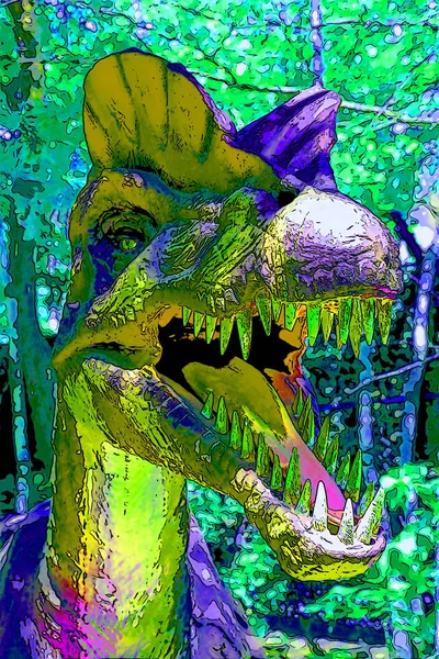 Dilophosaurus Gênero Dinossauros Terópodes Que Viveu Que Hoje América Norte — Fotografia de Stock