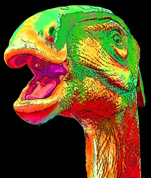 Parasaurolophus Род Травоядных Динозавров Орнитоподов Гадрозавров Живших Территории Современной Северной — стоковое фото