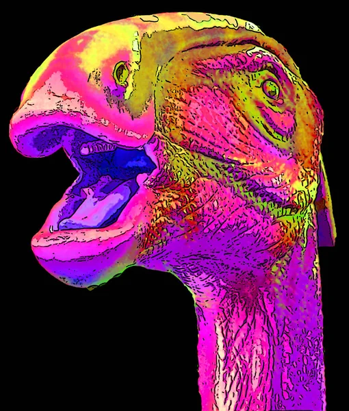 Parasaurolophus Род Травоядных Динозавров Орнитоподов Гадрозавров Живших Территории Современной Северной — стоковое фото