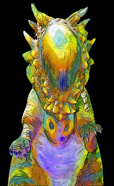 Pachycephalosaurus Ist Eine Gattung Von Dickhäutern Dinosaurier Zeichen Illustration Pop — Stockfoto
