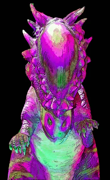 Pachycephalosaurus Genere Dinosauri Pachycephalosauridi Segno Illustrazione Pop Art Icona Sfondo — Foto Stock