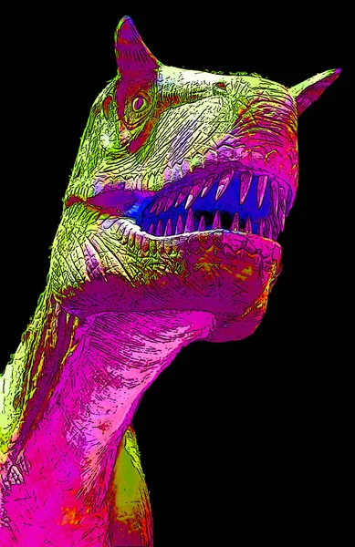 알베르토 사우루스 Albertosaurus 백악기 후기에 북아메리카 서부에 살았던 티라노사우루스류의 공룡의 — 스톡 사진