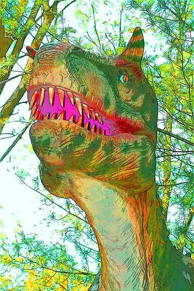 Albertozaur Jest Rodzajem Tyranozaurów Teropodów Które Żyły Zachodniej Ameryce Północnej — Zdjęcie stockowe