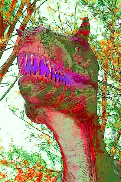 Albertosaurus Egy Nemzetség Tyrannosaurid Theropod Dinoszauruszok Éltek Nyugat Észak Amerikában — Stock Fotó