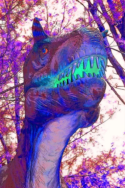 Альбертозавр Род Тираннозаврид Теропод Динозавров Живших Западной Части Северной Америки — стоковое фото