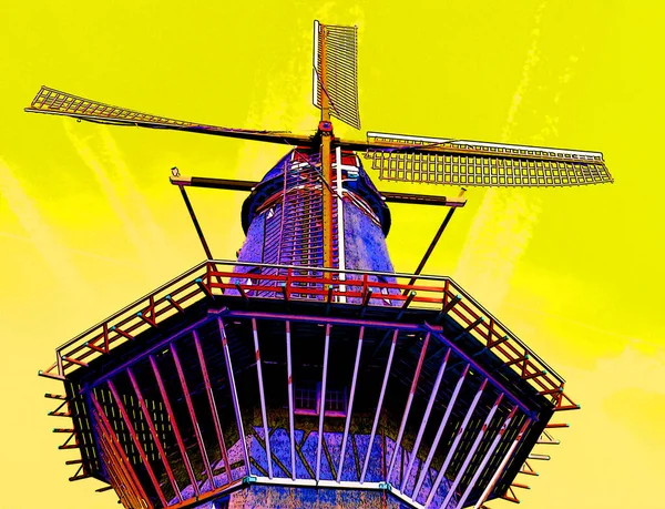Amsterdam Nizozemsko Říjen 2015 Uhnízděný Vodě Zeeburgerdijk Houpe Obrovské Čepele — Stock fotografie