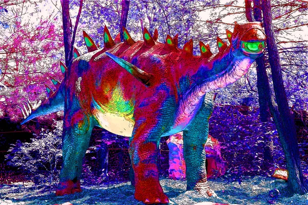 Туоцзянь Речная Ящерица Туо Род Травоядных Стегарианских Динозавров Позднеюрского Периода — стоковое фото