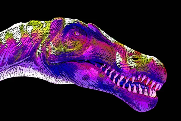 Spinosaurus Omurga Kertenkelesi Anlamına Gelir Geç Kretase Dönemi Işaret Simgesi — Stok fotoğraf