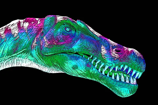 Spinosaurus Omurga Kertenkelesi Anlamına Gelir Geç Kretase Dönemi Işaret Simgesi — Stok fotoğraf