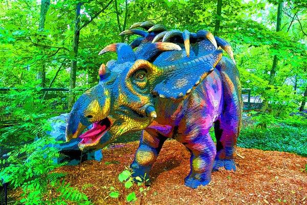 Kosmoceratops Είναι Ένα Γένος Ceratopsid Δεινόσαυρος Που Έζησε Στη Βόρεια — Φωτογραφία Αρχείου