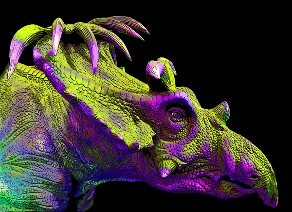 Kosmoceratops Slægt Ceratopsid Dinosaur Der Boede Nordamerika Tegn Illustration Pop - Stock-foto