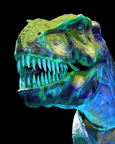 Tyrannosaurus Nagy Theropod Dinoszauruszok Nemzetsége Faj Tyrannosaurus Rex Vagy Rex — Stock Fotó