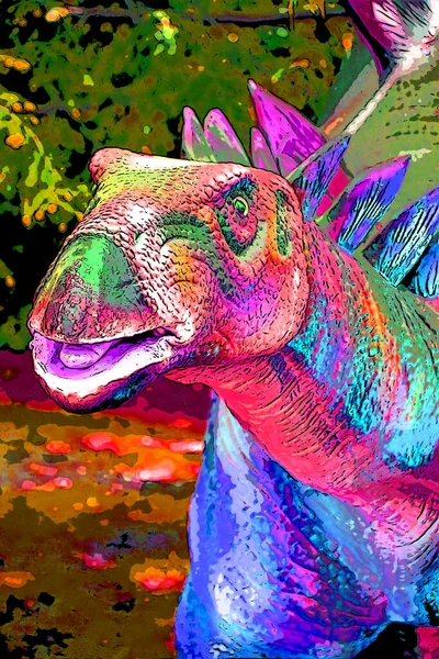 Ящерица Стегларус Род Травоядных Четвероногих Бронированных Динозавров Позднего Юрасского Знаковой — стоковое фото