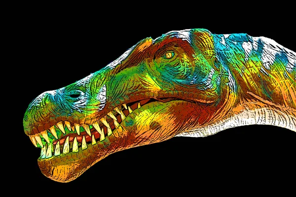 Spinosaurus Omurga Kertenkelesi Anlamına Gelir Geç Kretase Dönemi Işaret Simgesi — Stok fotoğraf