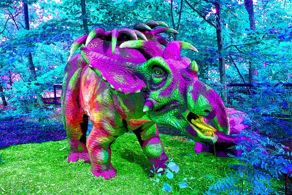 Kosmoceratops Ist Eine Gattung Von Ceratopsiden Dinosauriern Die Vor Etwa — Stockfoto
