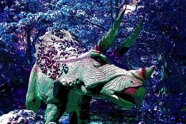 트리케라톱스 Triceratops 백악기 마스트리히트 후기에 나타났던 동물성 공룡의 속이다 — 스톡 사진