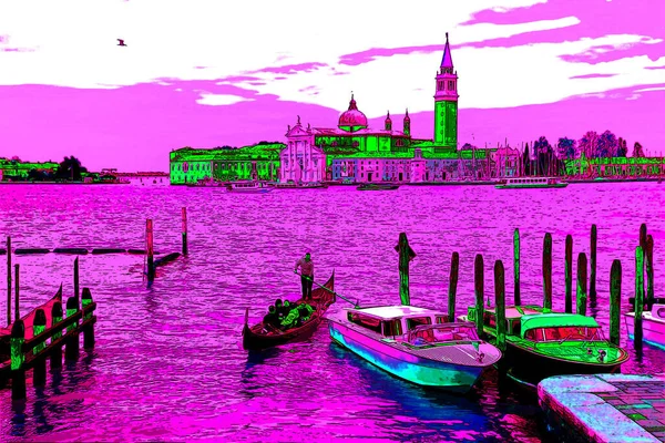 Venezia 2019 Canal Grande Venezia Italia Con Gondola Del Famoso — Foto Stock