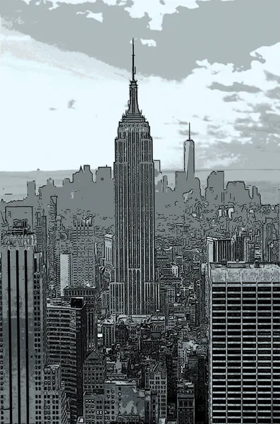 New York City 2013 Midtown Empire State Building Signe Illustration — Photo