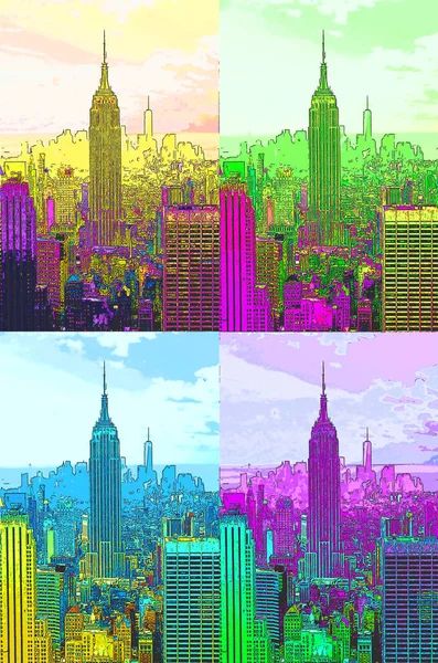 New York City 2013 Nápis Midtown Empire State Building Ilustrace — Stock fotografie