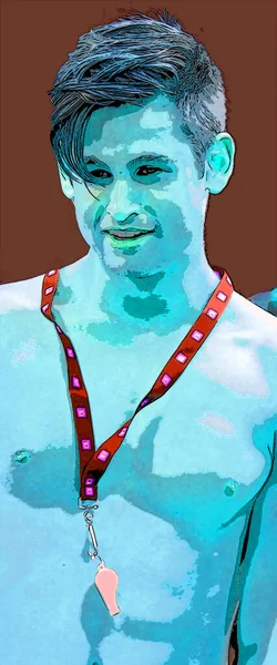 Montreal Quebec Canada 2015 Young Gay Man Pop Art Retro — Stock Photo, Image