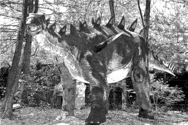Tuojiangosaurus Tuo River Lizard Género Dinosaurio Estegosaurio Herbívoro Del Período — Foto de Stock