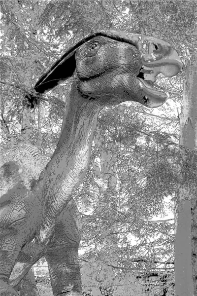 Parasaurolophus Crested Lizard Отношению Saurolophus Является Родом Травоядных Гадрозаврид Орнитопода — стоковое фото