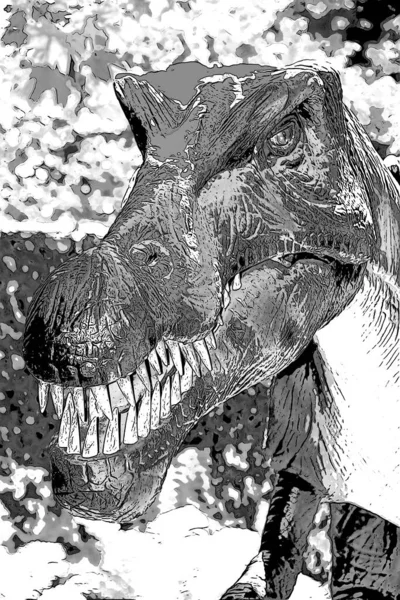 스피노사 우루스 Spinosaurus 도마뱀 백악기 후기에 북아프리카에서 살았던 시조류 공룡의 — 스톡 사진