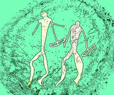 Gobustan Devlet Bankası, Azerbaycan 'ın ulusal tarihi simgesi olan Gobustan yerleşiminde renk lekeli pop-art arkaplan simgesini imzaladı