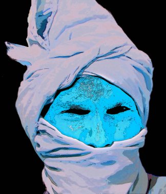 Kings 'in VALLEY EGYPT - 10 22 22 2008: İnsan mezarların kazılması ve Kings' in gömülü hazine vadisi için çalışır, Mısır renkli benekli pop-art arkaplan ikonu imzalar
