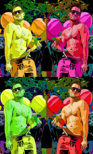 Montreal Quebec Canada 2015 Jovem Homossexual Pop Art Retro Sinal — Fotografia de Stock