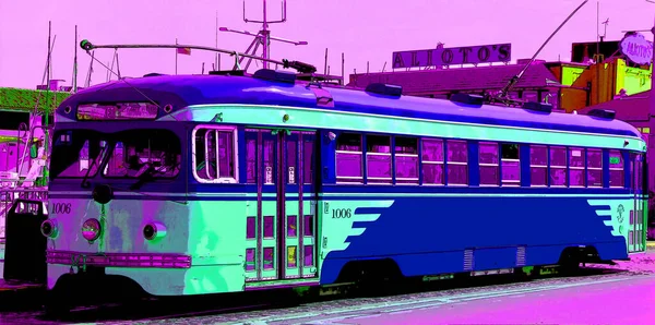 San Francisco Usa Aprile Storico Tram Che Trasporta Passeggeri Provenienti — Foto Stock