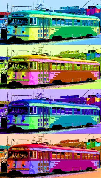 サンフランシスコCa Usa エイプリル16 乗客を輸送する歴史的な路面電車は狼の周りから来ています — ストック写真