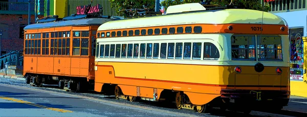 美国旧金山 4月16日 历史上载客的街车来自美国各地 — 图库照片