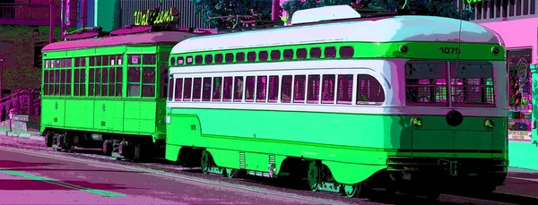 샌프란시스코 크리스 Usa April 역사적 거리에서 승객을 수송하는 자동차 — 스톡 사진