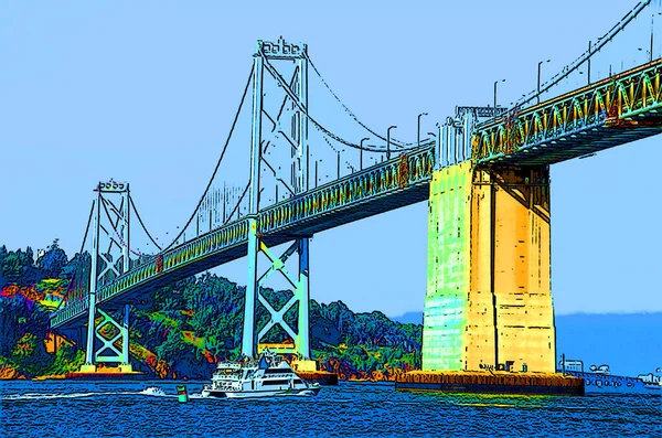 San Francisco Usa Nisan San Francisco Oakland Bay Bridge Bay — Stok fotoğraf