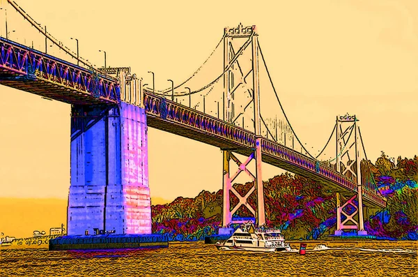 San Francisco Usa April Die San Francisco Oakland Bay Bridge — Stockfoto