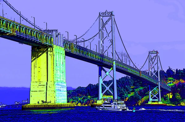 San Francisco Usa April San Francisco Oakland Bay Bridge Відомий — стокове фото