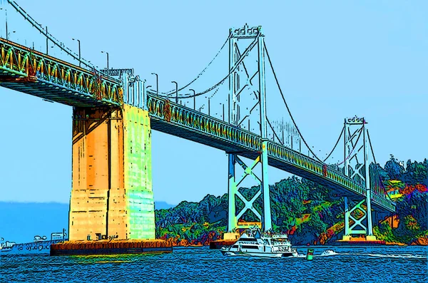 San Francisco Usa Nisan San Francisco Oakland Bay Bridge Bay — Stok fotoğraf