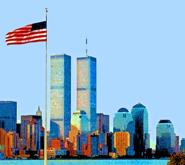 Nueva York Estados Unidos 1995 Bajo Manhattan Antes Del 2001 — Foto de Stock