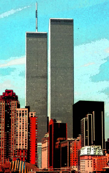 New York Unioted States 1995 Lower Manhattan Prima Del 2001 — Foto Stock