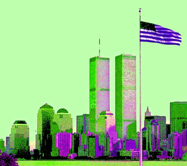 Novos Estados Unidos Iorque 1995 Lower Manhattan Antes 2001 Cidade — Fotografia de Stock