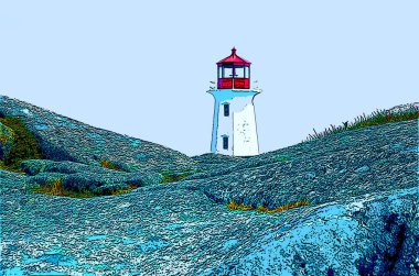 PEGY 'İN Koyu NOVA SCOTIA - 6 Haziran 2014: Peggy' nin Koyu 'nun deniz feneri St. Margarets Körfezi' nin doğu kıyısında yer alan küçük bir kırsal bölge.