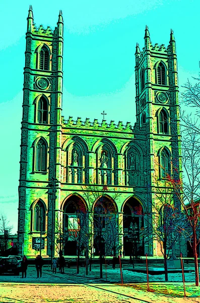 Montreal Canada 2020 Place Arme Notre Dame Basilica Basilique Notre — 图库照片